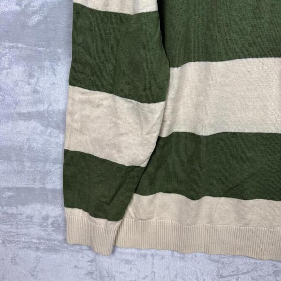 Levi’s Green Beige Striped Crewneck Sweater Men Size XXL Knit Relaxed Fit NWT - Picture 7 of 9
